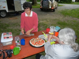 making pizza