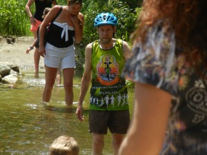 wading across the infant Mississippi River