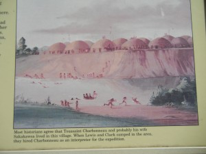 Hidatsa village home of Sakakawea as seen in the 1830s by artist George Catlin