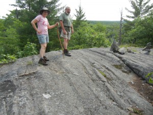 glacial striations on top of Silver Mountain