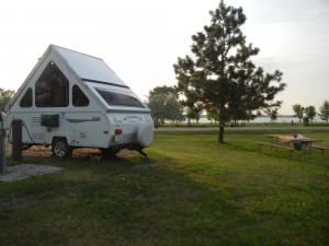 campsite at Lake Sakakawea