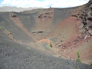 big crater of a cinder cone