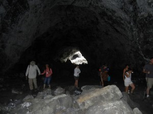 touring a lava cave