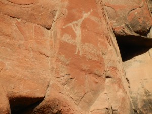 pictograph of a flute player at Honanki Ruin near Sedona