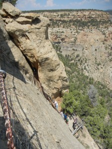 ascent route from a cliff dwelling for today's tourists