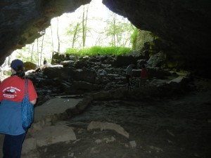 hiking through Maquoketa Caves