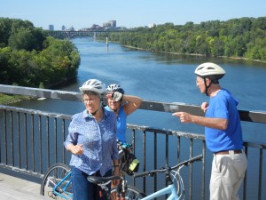 biking across the Mississippi in the Twin Cities