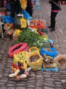 fresh produce in the Pisac market