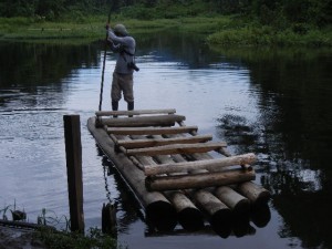 the balsa raft we took on our oxbow lake tour