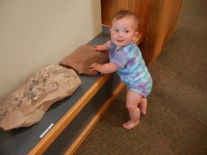 getting the feel of sandstone in the visitor center