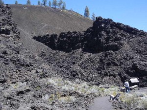 vent from which the lava flow erupted at the base of the Lava Butte cinder cone