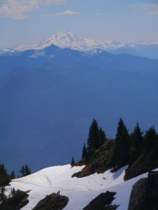 view of Glacier Peak from Sauk Mountain