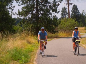 Bill and Amy biking the Centennial Trail