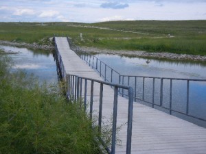 floating bridge for bikes over the floodway