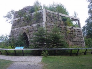 iron blast furnace ruins at Bay Furnace