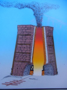 diagram of the blast furnace when it was operating