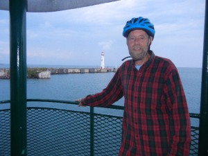 aboard the ferry to Mackinac Island